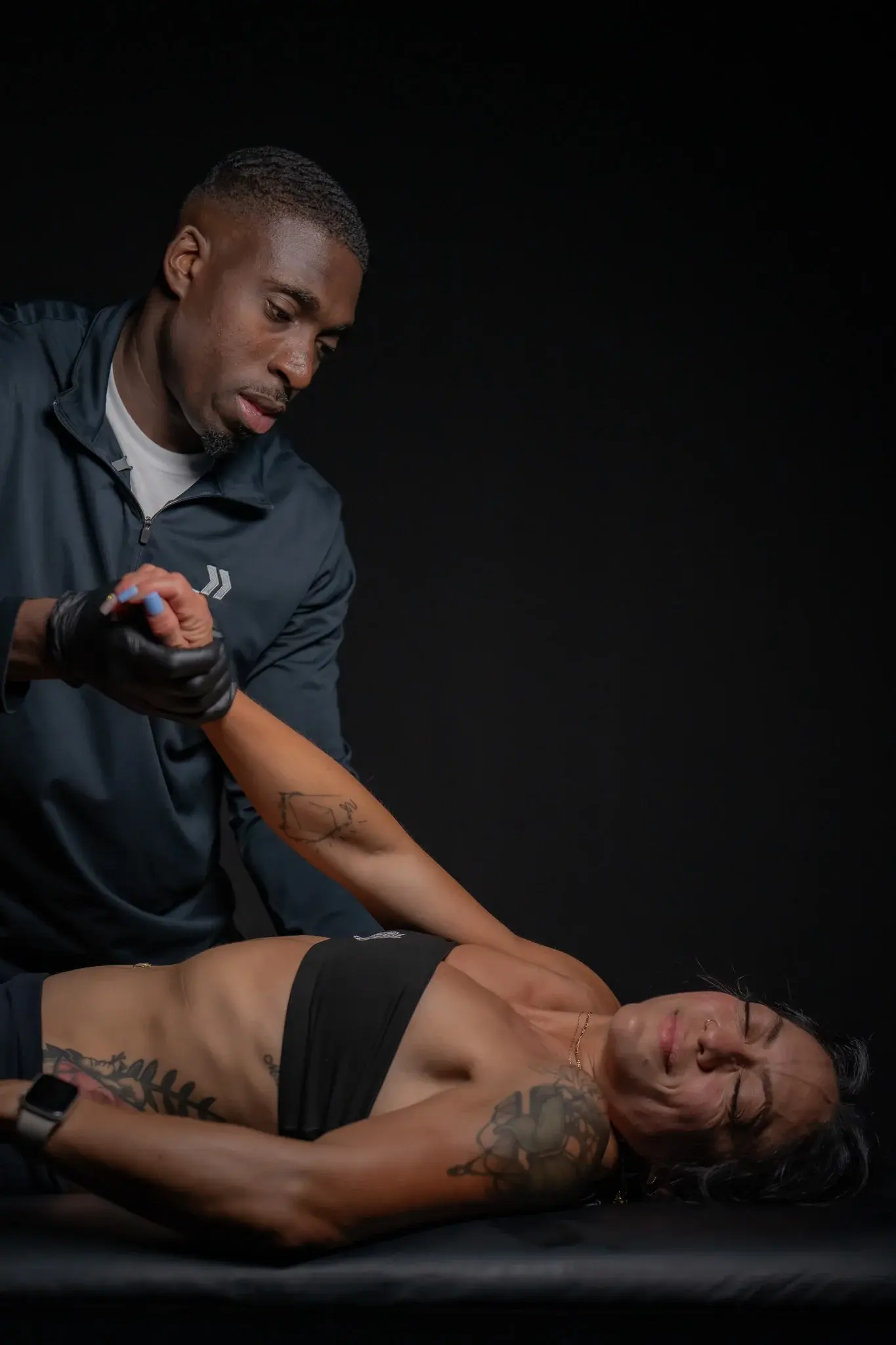 Chiropractic adjustment in progress